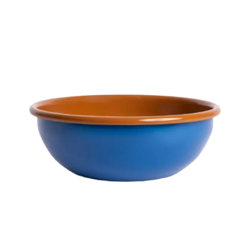 Enamel Bowl - Blue & Brown