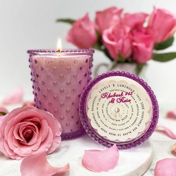 Hobnail Candle - Rhubarb and Rose