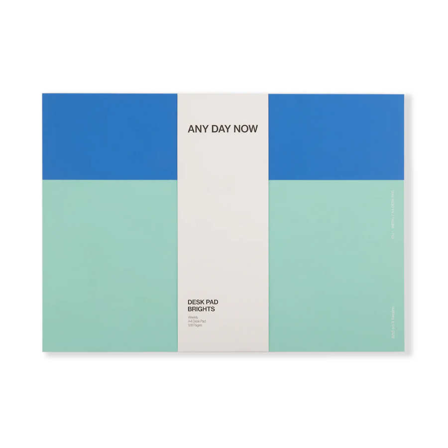 A4 Weekly Desk Pad - Blue & Mint