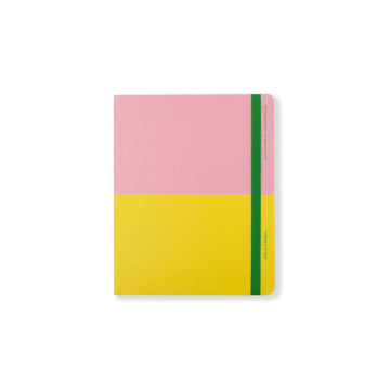 Classic Wrap Dot Grid Notebook - Pink & Yellow