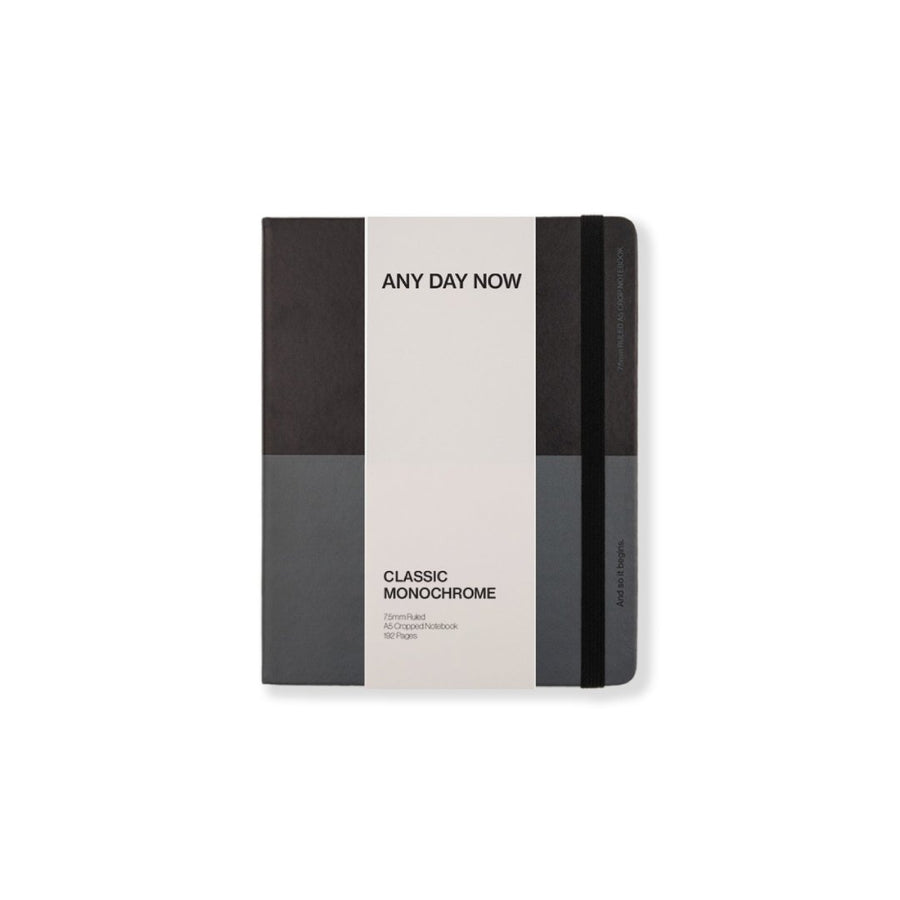 Classic Wrap Ruled Notebook - Black & Grey