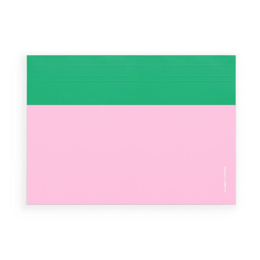 A4 Weekly Desk Pad - Pink & Green