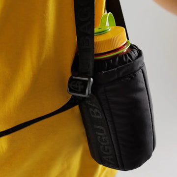 Puffy Water Bottle Sling - Black