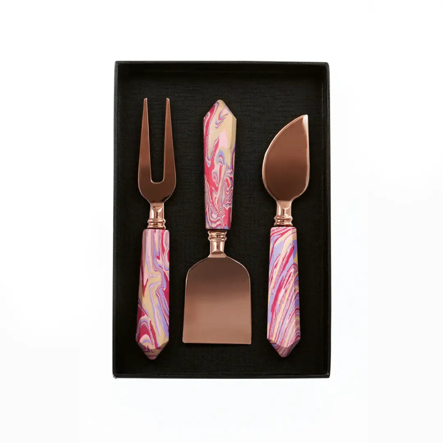 Cheese Knife Set - Pink Marble