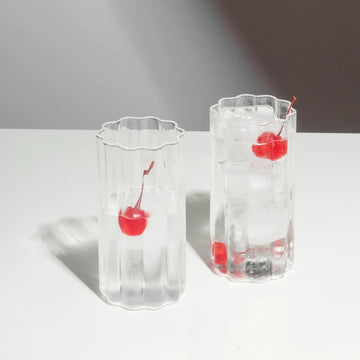 Set of 2 Wave Highball Glasses - Clear