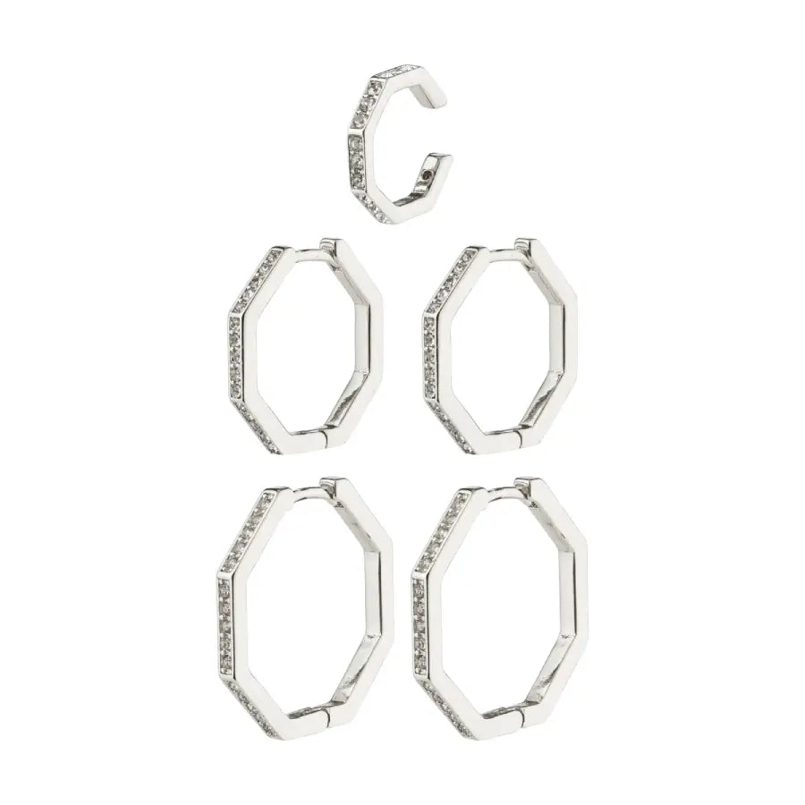 Hanna 3-in-1 Earring Set - Silver