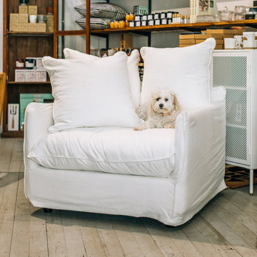 Hokio Slipcover Armchair - White