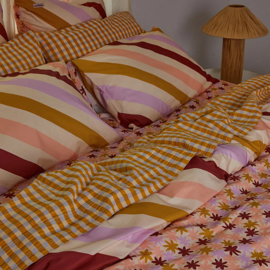 Euro Pillowcase Set - Crimson Maypole