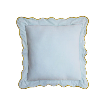 Velvet Scalloped Cushion - Cloud
