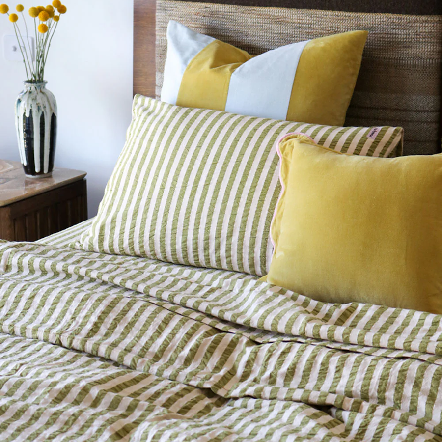 Velvet Scalloped Cushion - Tawny Olive