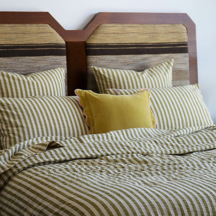 Velvet Scalloped Cushion - Tawny Olive
