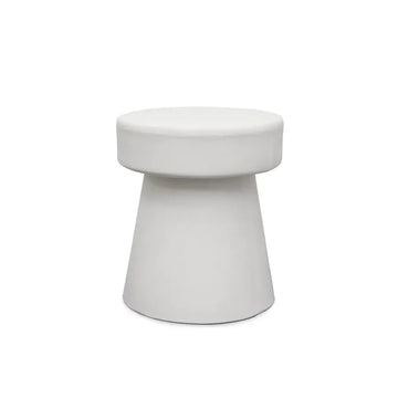 Mushroom Concrete Side Table - White