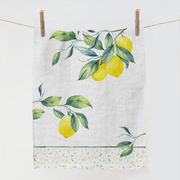 Lemon Linen Tea Towel