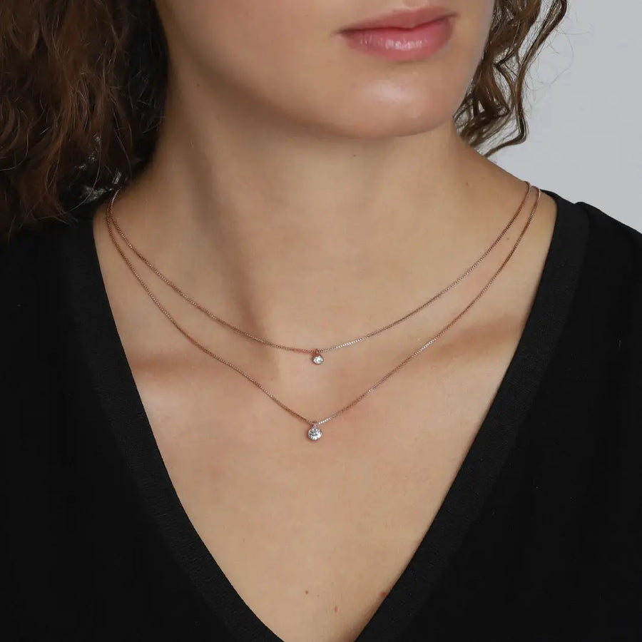 Lucia Pi Necklace - Rose Gold