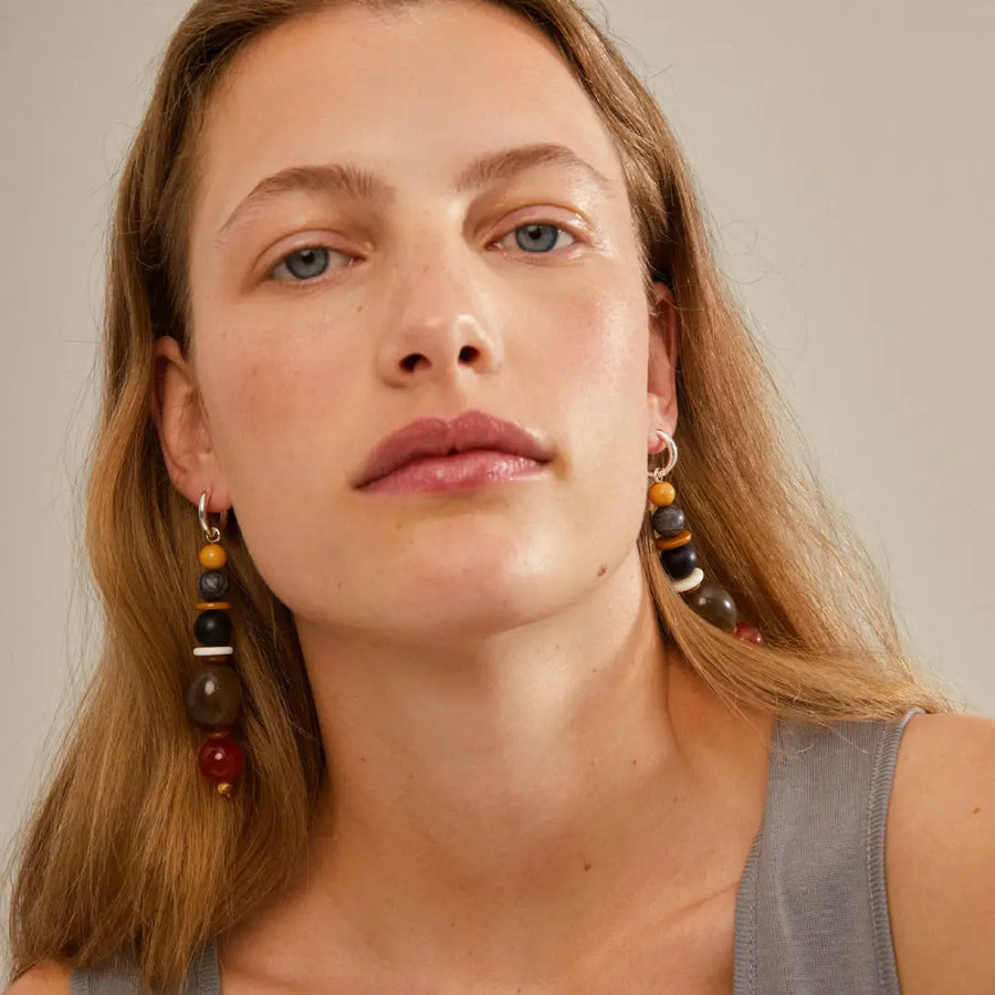 Naila Earrings - Multi/Silver