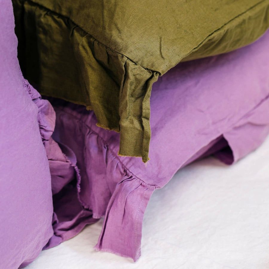 Toetoe Linen Ruffle Pillowcase Pair - Pansy