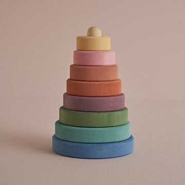 Wooden Stacking Tower - Pastel Earth