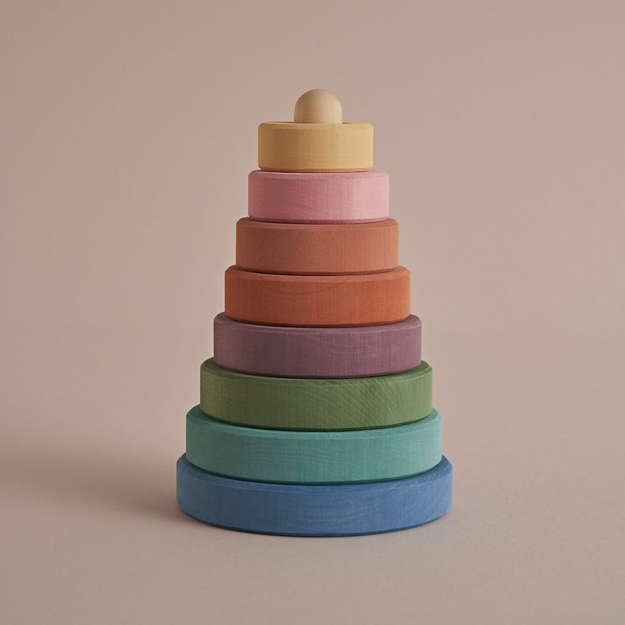 Wooden Stacking Tower - Pastel Earth