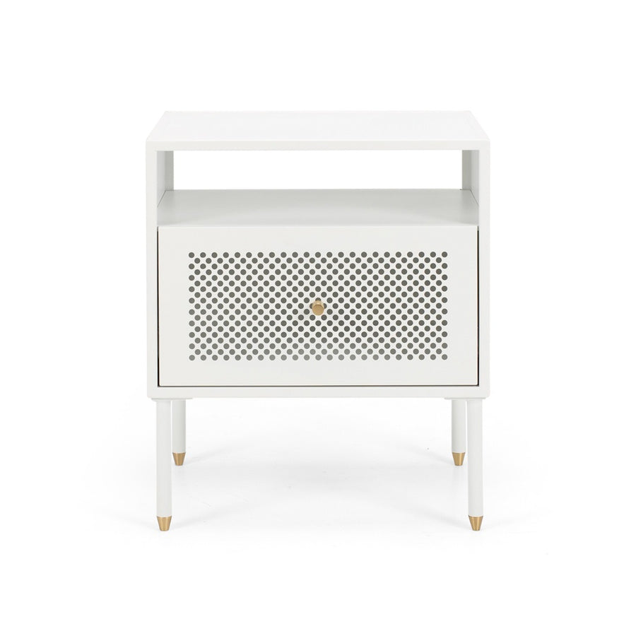 Papawai bedside table one drawer white front