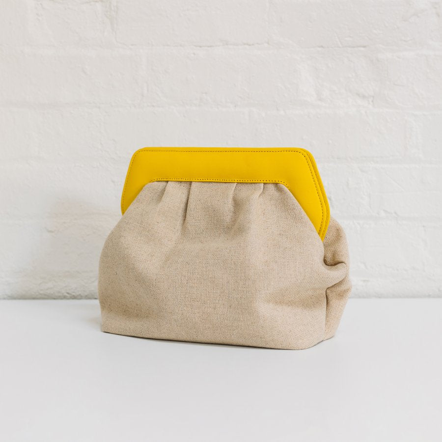 ALLBYB Becca Canvas Yellow clutch side view