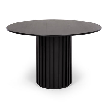 Riwaka Round Dining Table - Black Oak