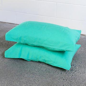 Toetoe Linen Pillowcase Pair - Aquamarine