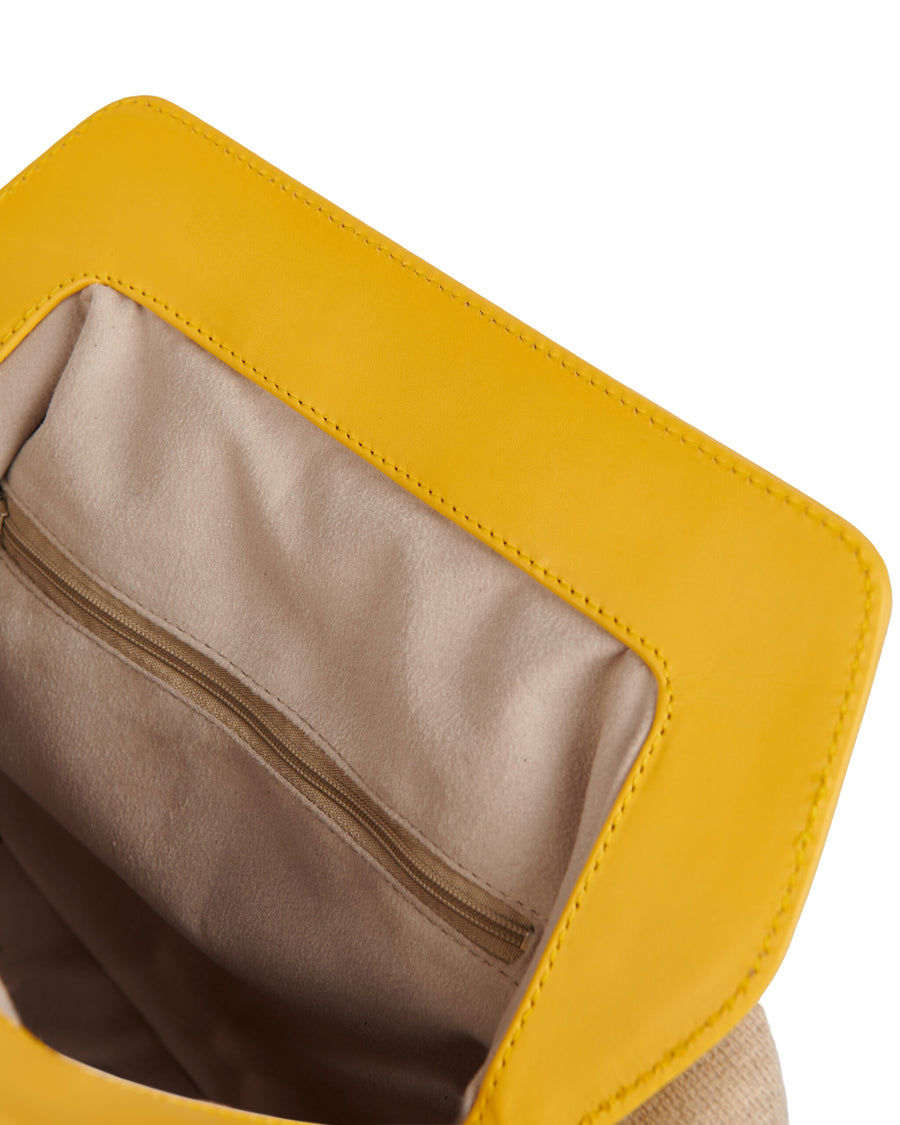 ALLBYB Becca Canvas Yellow Bag interior