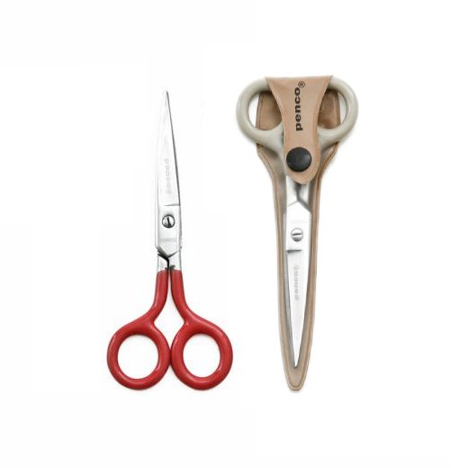 Penco small scissors in packaging red and ivory
