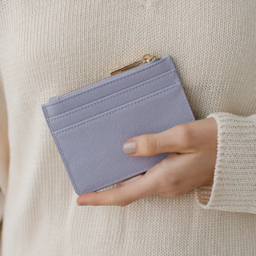 Sophie Card Carry Case - Lavender being held by model